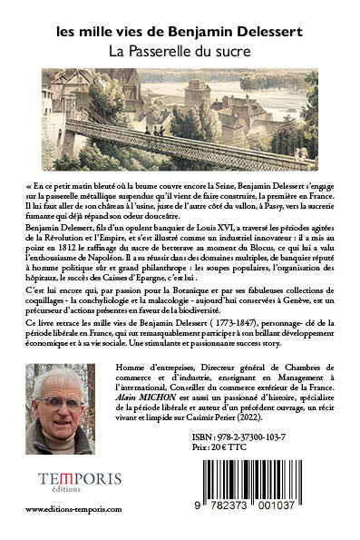 4e de couverture du livre Les mille vies de Benjamin Delessert d'Alain Michon, Editions Temporis